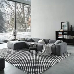 Rackhams Zavia Three Seater Corner Sofa, Linen - Right Hand Facing - Grey - Three Corner Seater 320cm - thumbnail 1