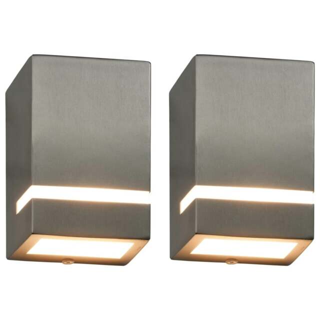 Rackhams Outdoor Wall Lights 2 pcs 35 W Silver Rectangular - image 1