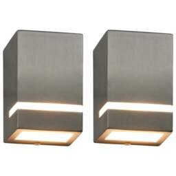 Rackhams Outdoor Wall Lights 2 pcs 35 W Silver Rectangular - thumbnail 1