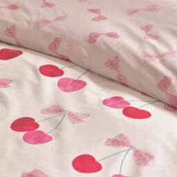 Rackhams Cherries and Bows Pink Duvet Cover Set - Double - thumbnail 3