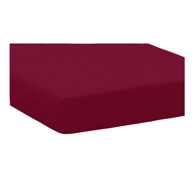 Rackhams Easycare Percale Fitted Sheet - Red - Double - Red - 50% Cotton/50% Polyester - image 1