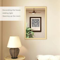 Rackhams Wall Bathroom Mirror for Home Decor, Vanity Mirror - 40W x 60H x 2D cm - Modern - Natural wood - thumbnail 4
