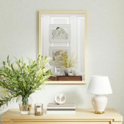 Rackhams Wall Bathroom Mirror for Home Decor, Vanity Mirror - 40W x 60H x 2D cm - Modern - Natural wood - thumbnail 1