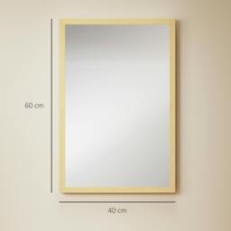 Rackhams Wall Bathroom Mirror for Home Decor, Vanity Mirror - 40W x 60H x 2D cm - Modern - Natural wood - thumbnail 3