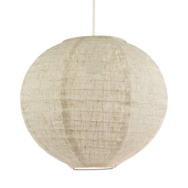 Rackhams Modern Natural Linen Fabric Oatmeal Spherical Pendant Lighting Shade - image 1