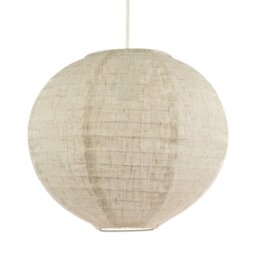 Rackhams Modern Natural Linen Fabric Oatmeal Spherical Pendant Lighting Shade