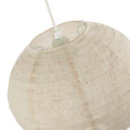 Rackhams Modern Natural Linen Fabric Oatmeal Spherical Pendant Lighting Shade - thumbnail 2