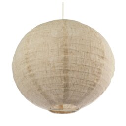 Rackhams Modern Natural Linen Fabric Oatmeal Spherical Pendant Lighting Shade - thumbnail 3