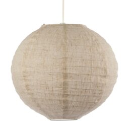 Rackhams Modern Natural Linen Fabric Oatmeal Spherical Pendant Lighting Shade - thumbnail 4