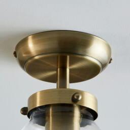 Rackhams Brunswick Antique Brass & Glass Flush Ceiling Light - thumbnail 5