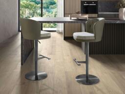 Rackhams Swivel Stool in Dark Green and White Fabric and Olive Green Leatherette 4228 - thumbnail 4