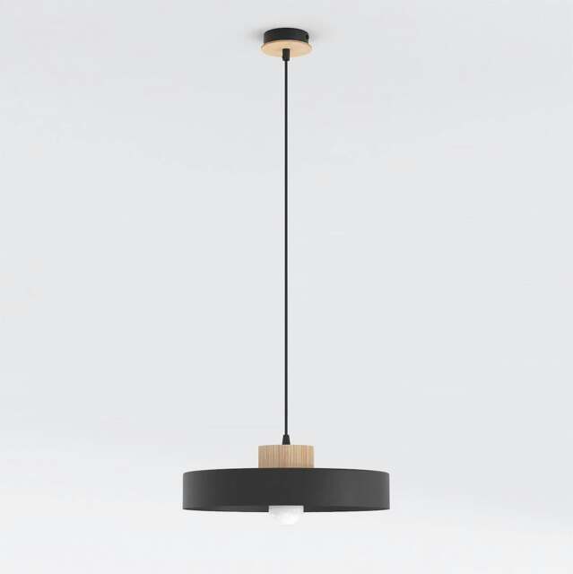Rackhams KIVI Lge Pendant Lamp 1 x E27 Black - image 1