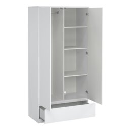 Rackhams Naia Wardrobe with 2 doors + 1 drawer in White High Gloss - White - Malemine - 1 - thumbnail 4