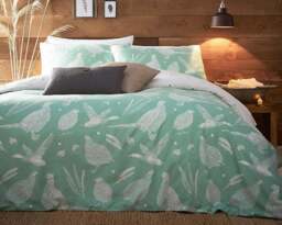 Rackhams Moorland Birds King Size Duvet Reversible Set Green - King - Green - Polycotton - thumbnail 1