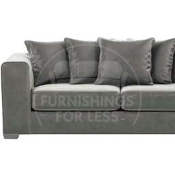 Rackhams Ella Plush Velvet Fabric 3 Seater - Blue - thumbnail 4