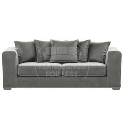 Rackhams Ella Plush Velvet Fabric 3 Seater - Blue - thumbnail 2