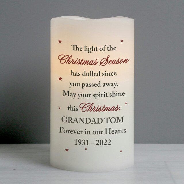 Rackhams Personalised Christmas Season Memorial LED Candle - image 1