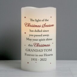 Rackhams Personalised Christmas Season Memorial LED Candle