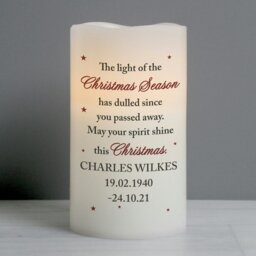 Rackhams Personalised Christmas Season Memorial LED Candle - thumbnail 4