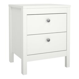 Rackhams Madrid Bedside Table 2 drawers in White - White - Manufactured wood - 1