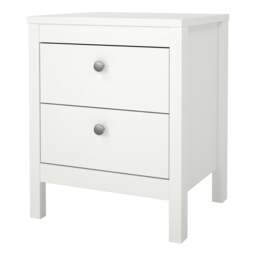 Rackhams Madrid Bedside Table 2 drawers in White - White - Manufactured wood - 1 - thumbnail 3