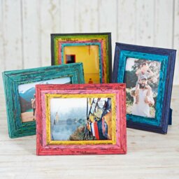 "Rackhams Recycled Newspaper Photo Frame - 7"" x 5"" - Blue/Green/Yellow/Red" - thumbnail 5