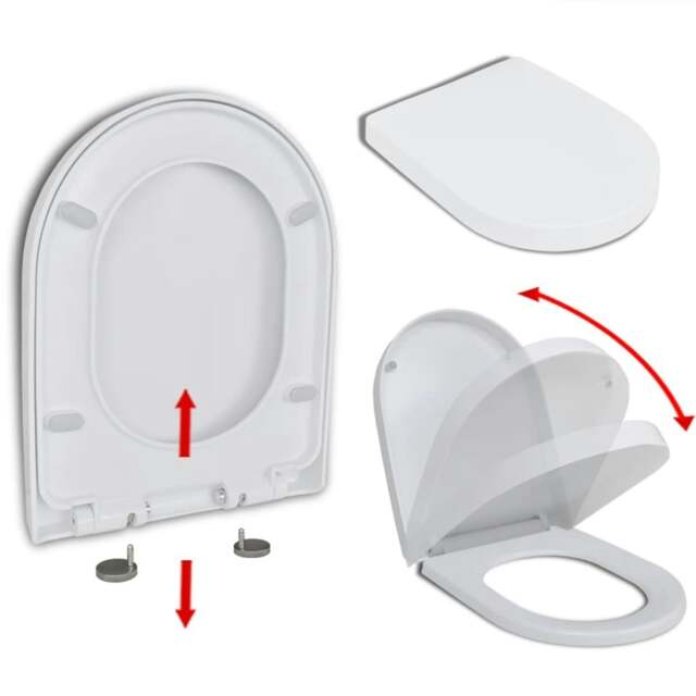 Rackhams Soft-close Toilet Seat with Quick-release Design White Square
