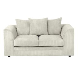 Rackhams Dylan Jumbo Cord 3+2 Seater Fabric Sofa in Cream - 3 Seater & 2 Seater Set - thumbnail 4