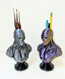 Rackhams Stranger Things Vecna Bust Pen Holder –  Desk Organiser - Dark Metal Grey - thumbnail 4