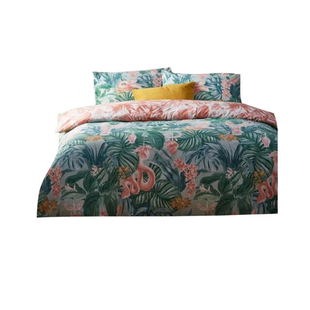 Rackhams Medinilla Tropical Duvet Cover Set - Sage/Blush