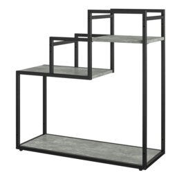 Rackhams Weston Plant Stand with 3 Shelves Black/Light Concrete - Grey - thumbnail 2