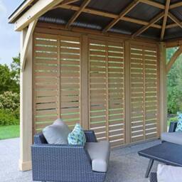 Rackhams Meridian Wooden Gazebo Wall 12ft (3.7m) with Natural Stain - thumbnail 6