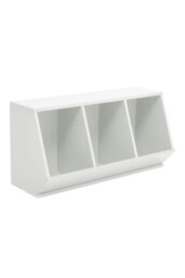 Rackhams 40cm H Double Layer Open Toy Clothing and Bookcase Management Cabinet - White - thumbnail 4