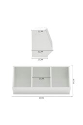 Rackhams 40cm H Double Layer Open Toy Clothing and Bookcase Management Cabinet - White - thumbnail 6
