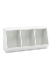 Rackhams 40cm H Double Layer Open Toy Clothing and Bookcase Management Cabinet - White - thumbnail 5