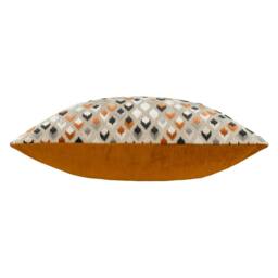 Rackhams Lexington Jacquard Velvet Cushion Cover - Ginger/Grey - 40cm x 60cm - Ginger/Grey - 100% Polyester - thumbnail 3