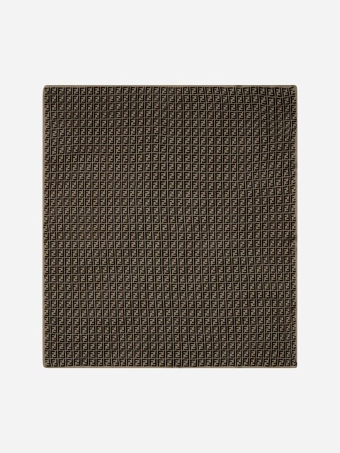 Rackhams Fendi Baby Cotton and Cashmere Blanket in Brown (85cm) - Brown - One size - image 1