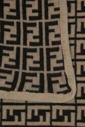 Rackhams Fendi Baby Cotton and Cashmere Blanket in Brown (85cm) - Brown - One size - thumbnail 4