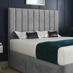 Rackhams Marcelo Upholstered Soft Velvet Bed Frame - Grey - Grey - Small single - thumbnail 2