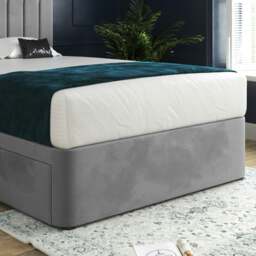 Rackhams Marcelo Upholstered Soft Velvet Bed Frame - Grey - Grey - Small single - thumbnail 3