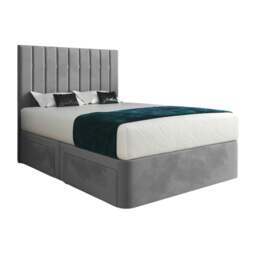 Rackhams Marcelo Upholstered Soft Velvet Bed Frame - Grey - Grey - Small single - thumbnail 5