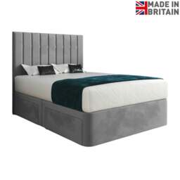 Rackhams Marcelo Upholstered Soft Velvet Bed Frame - Grey - Grey - Small single - thumbnail 6