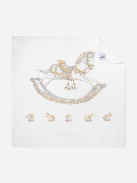 Rackhams Baby Rocking Horse Swaddle in White (100cm) - White - One size - image 1