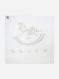 Rackhams Baby Rocking Horse Swaddle in White (100cm) - White - One size - thumbnail 2