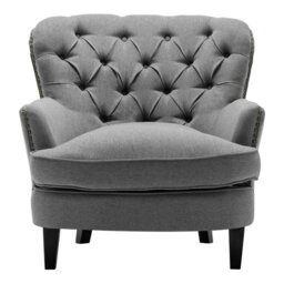 Rackhams Modern Beige Club Chair Button Tufted Accent Chair - Beige - thumbnail 4