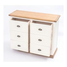 Rackhams Tropea 6 Drawer Chest of Drawers Brass Cup Handle - Off White - thumbnail 5