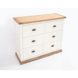 Rackhams Tropea 6 Drawer Chest of Drawers Brass Cup Handle - Off White - thumbnail 4