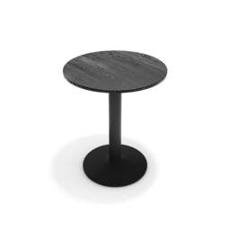 Rackhams Black Round Coffee Table with Metal Base - Black - thumbnail 5