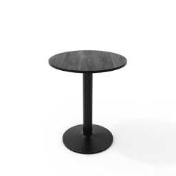Rackhams Black Round Coffee Table with Metal Base - Black - thumbnail 6