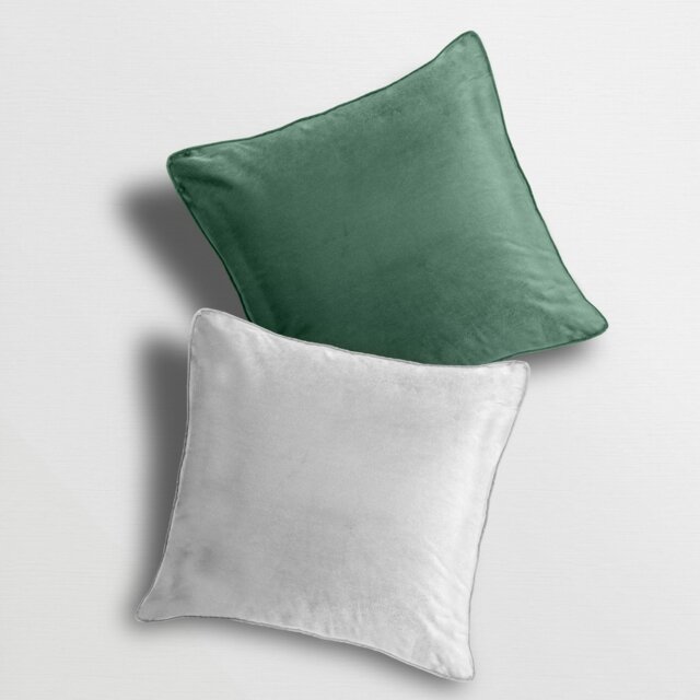 Rackhams Matte Velvet Soft Plain Reversible Scatter Cushion - 43cm x 43cm - Sage Ivory - image 1